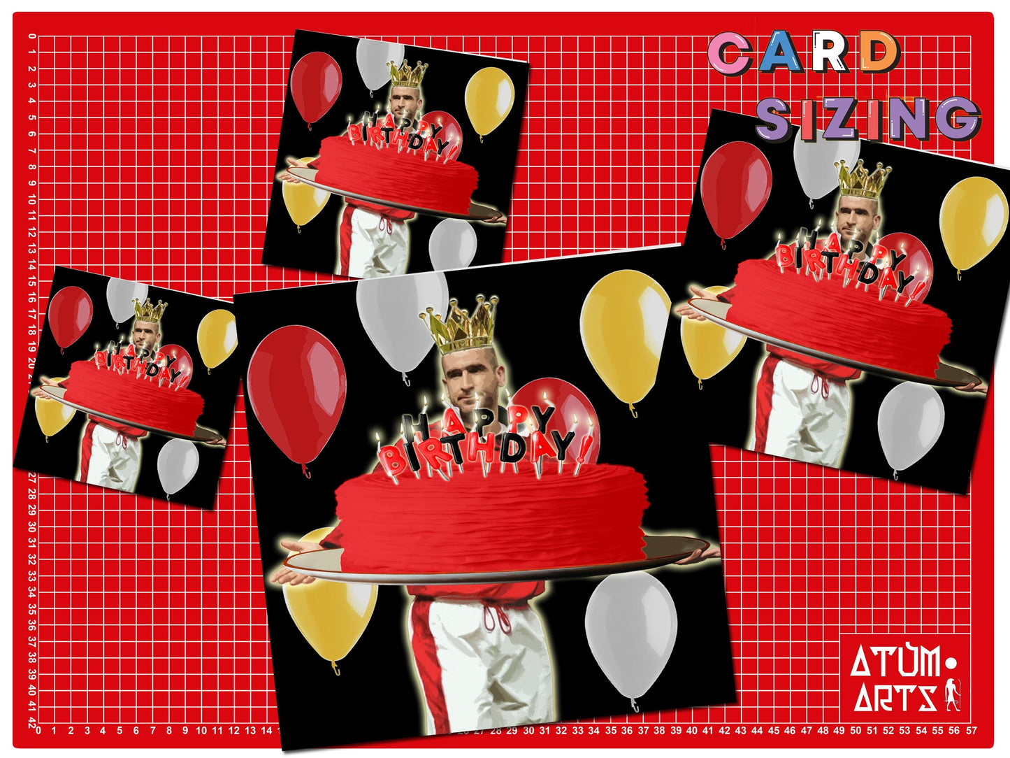 King Cantona! - Eric Cantona Man Utd Happy Birthday Card Multiple Card Designs