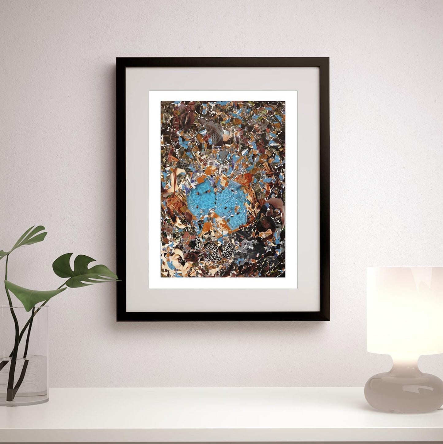 JoeKollArt - Pool Side - A3 Giclée print on satin fine art paper with archival inks. Collage - Original Artwork