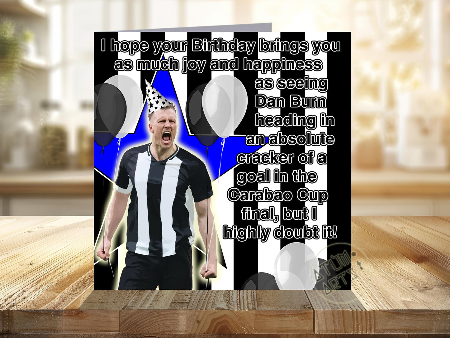 Big Dan Burn Carabao Cup birthday message - Newcastle United Happy birthday Card