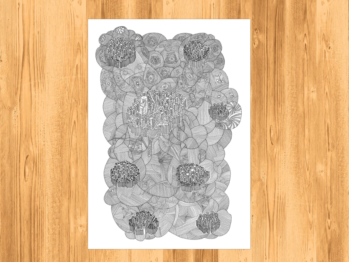 Megacities - Fine Art Print - Wall Art - Gallery Art - Contemporary Art - Modern Art - Abstract Detailed Drawing - Illustration Art