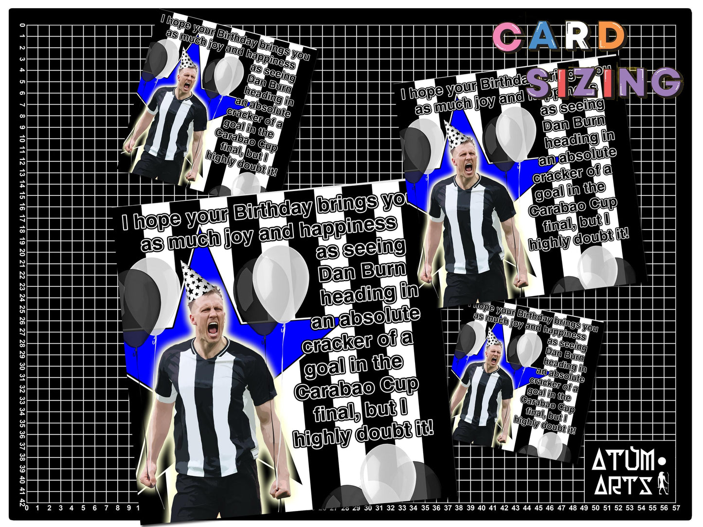 Big Dan Burn Carabao Cup birthday message - Newcastle United Happy birthday Card