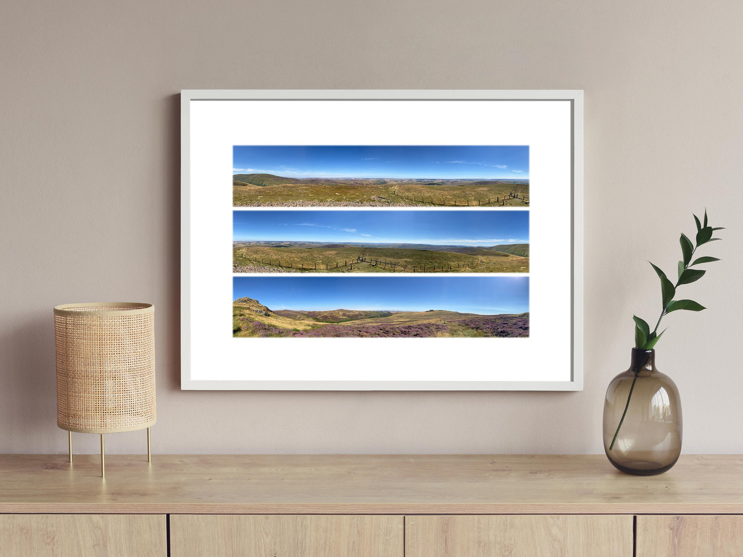 The Cheviots Purple Heather - Scenic Panoramic Photography - A3 Print