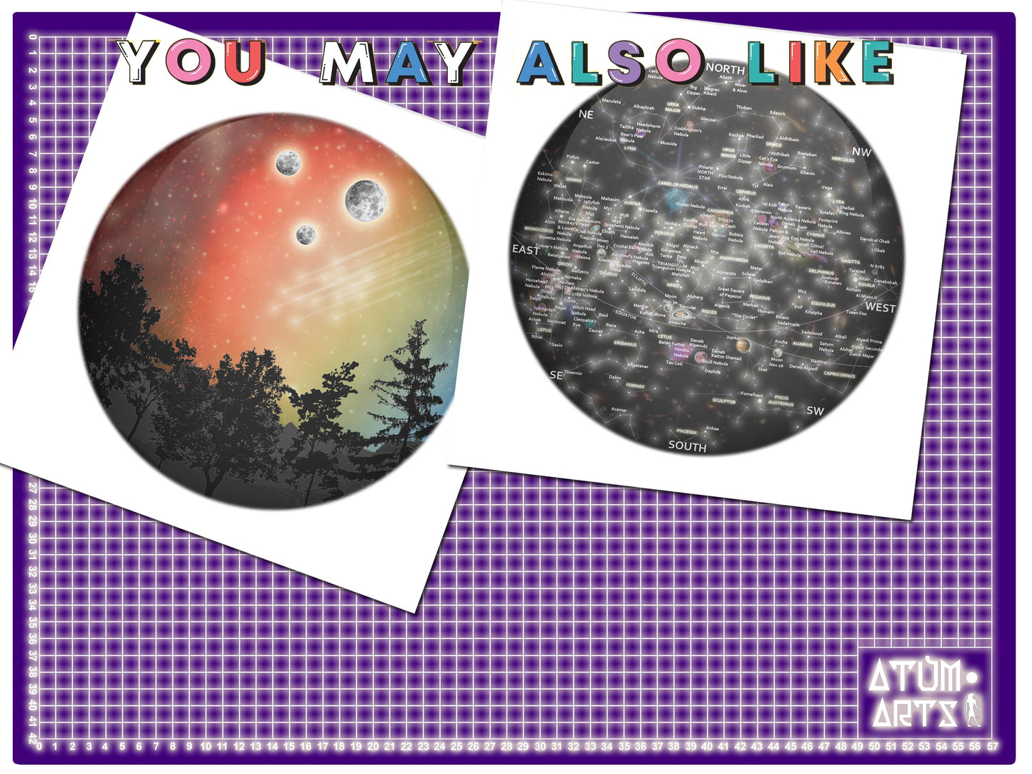 Supermoon & Orion's Belt Stargazing Spherical Greetings Card