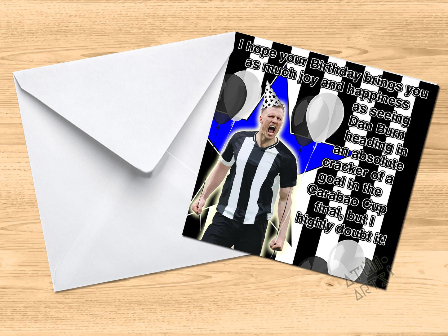 Big Dan Burn Carabao Cup birthday message - Newcastle United Happy birthday Card