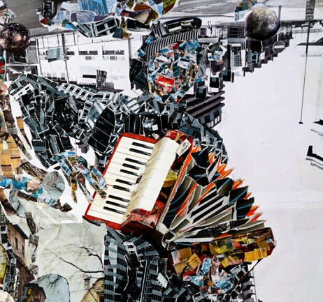 JoeKollArt - ORBIT - A3 Giclée print on satin fine art paper with archival inks. Collage - Original Artwork