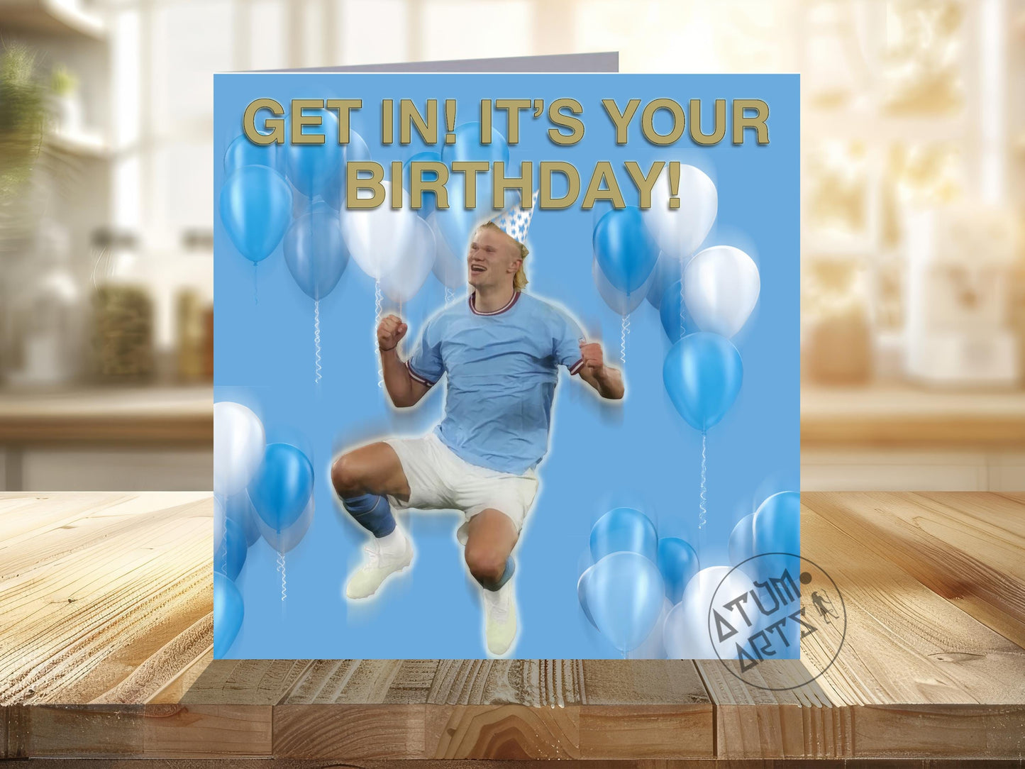 Erling Haaland Manchester City Happy Birthday Card - "Get In! It's Your Birthday!"