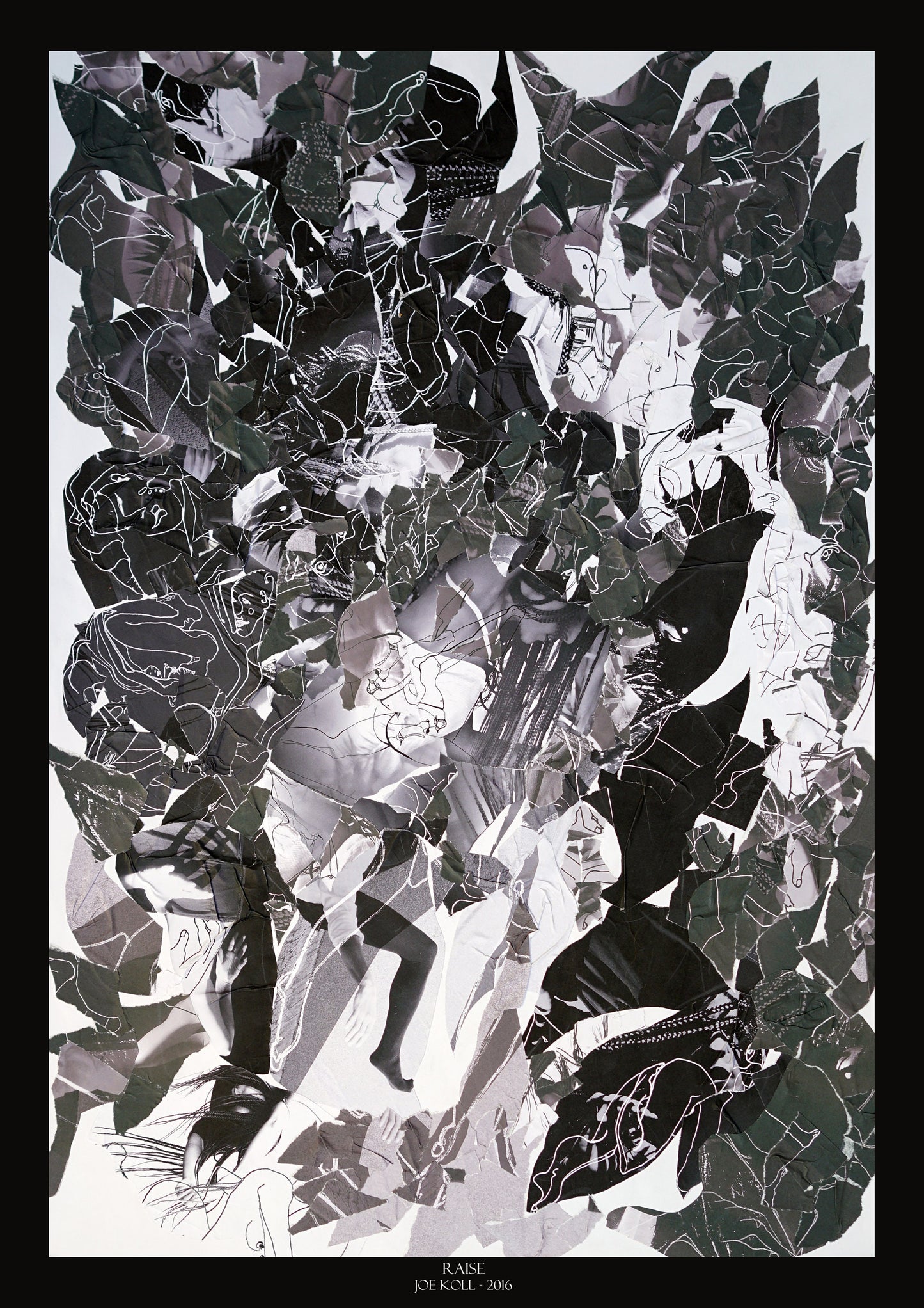 JoeKollArt - RAISE – A3 Giclée print on satin fine art paper with archival inks. Collage - Original Artwork