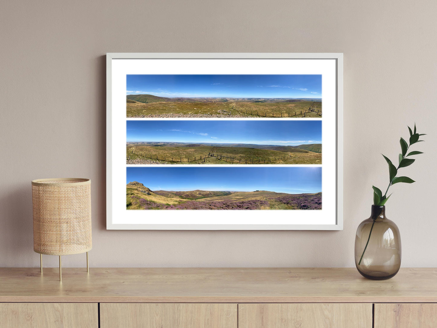 The Cheviots Purple Heather - Scenic Panoramic Photography - A3 Print
