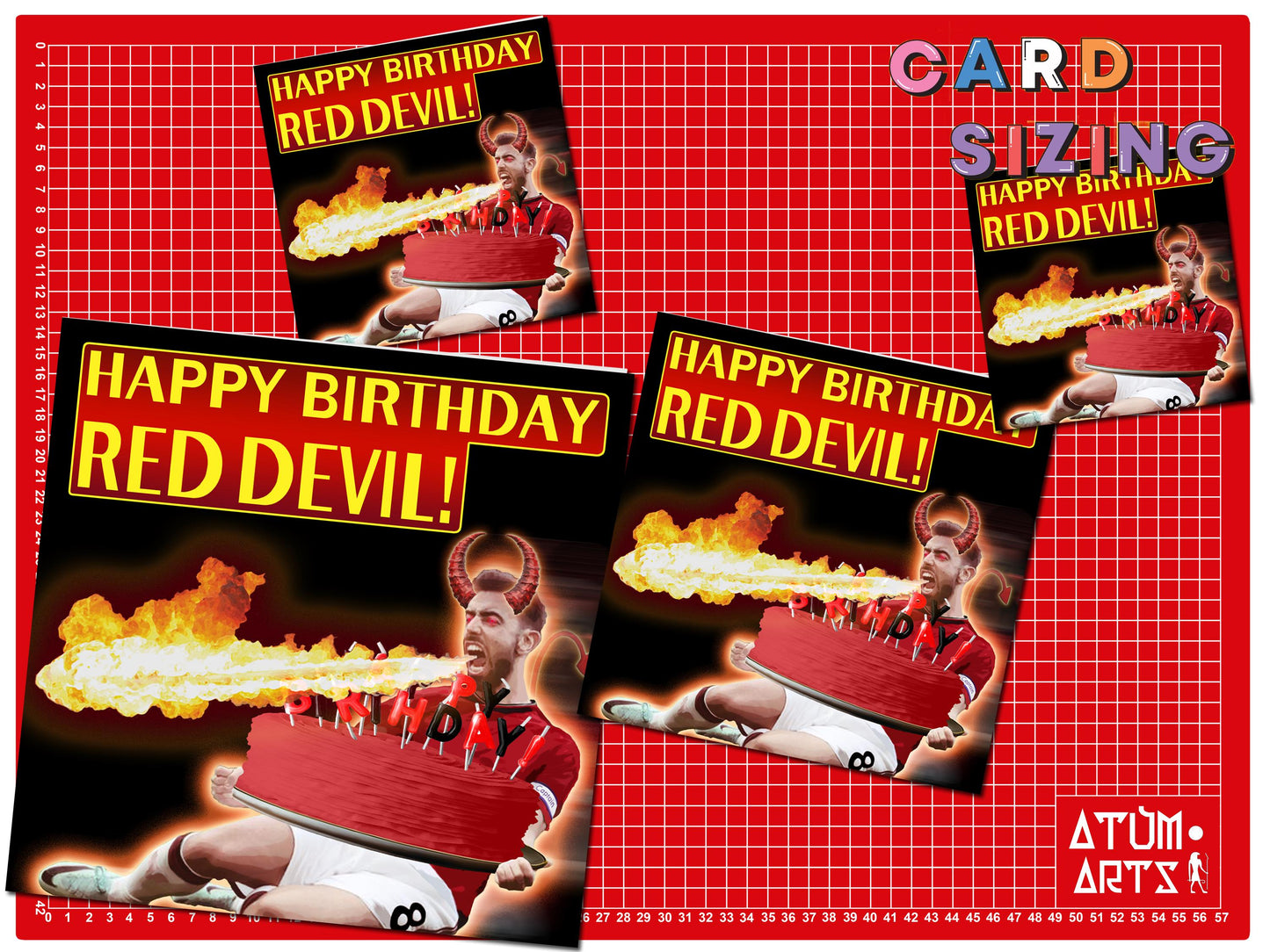 Bruno Fernandes Red Devil - "Happy Birthday Red Devil!" - Man United Happy Birthday Card - Multiple Card Designs