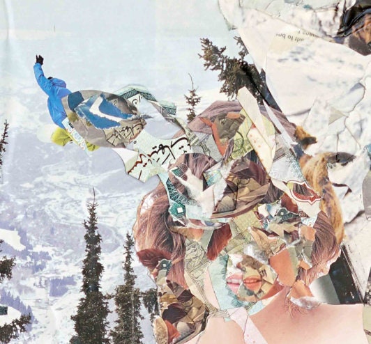 JoeKollart - SKI JUMPING– A3 Giclée print on satin fine art paper with archival inks. Collage - Original Artwork