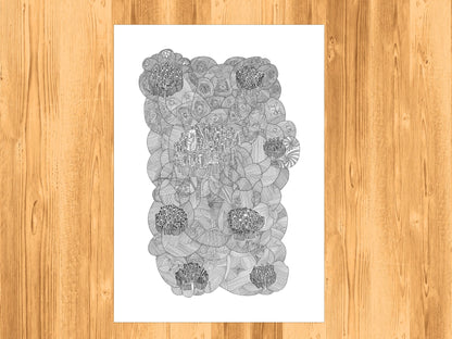 Megacities - Fine Art Print - Wall Art - Gallery Art - Contemporary Art - Modern Art - Abstract Detailed Drawing - Illustration Art