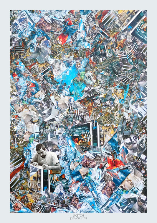 JoeKollArt - SKETCH – A3 Giclée print on satin fine art paper with archival inks. Collage - Original Artwork