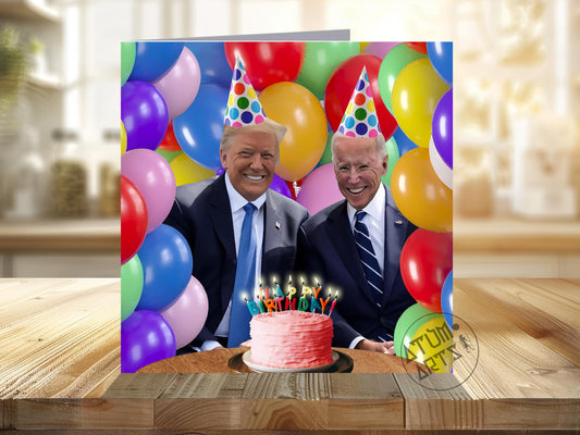 Joe Biden Donald Trump Happy Birthday Card