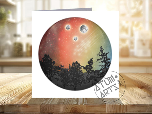 Ring Nebula Exo Planet Stargazing Spherical Greetings Card