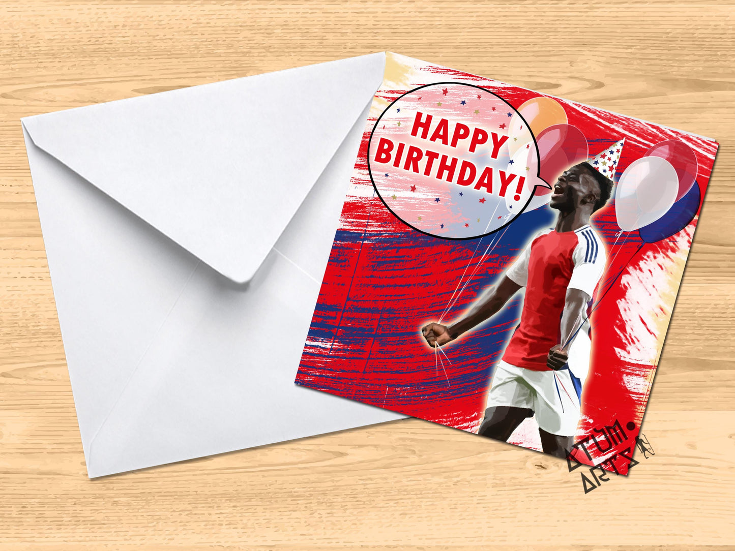 Bukayo Saka Arsenal Happy Birthday Card "Happy Birthday!", or "Let's Celebrate! Because... It's Your Birthday! Multiple Card Designs