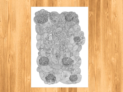 Megacities - Fine Art Print - Wall Art - Gallery Art - Contemporary Art - Modern Art - Abstract Detailed Drawing - Illustration Art