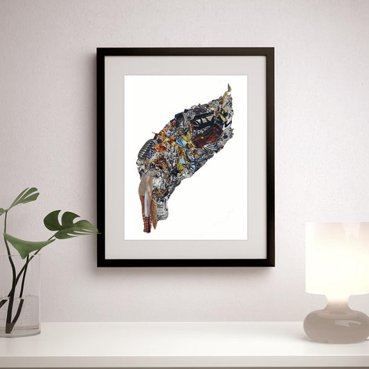 JoeKollArt - BURDEN - A3 Giclée print on satin fine art paper with archival inks. Collage - Original Artwork