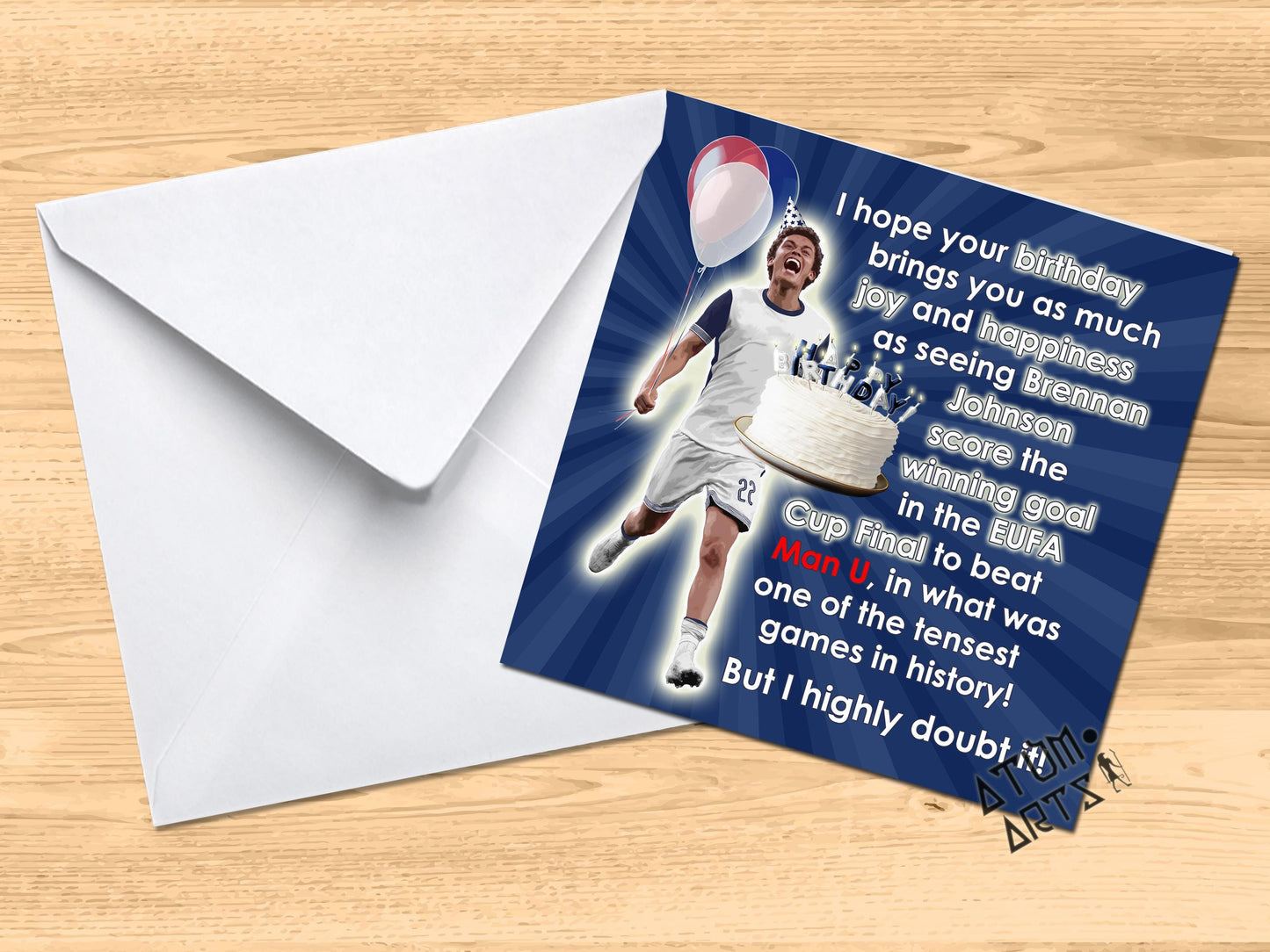 Brennan Johnson Tottenham EUFA Cup Winners Happy Birthday Card - I hope your birthday brings you as much joy and happiness as seeing....