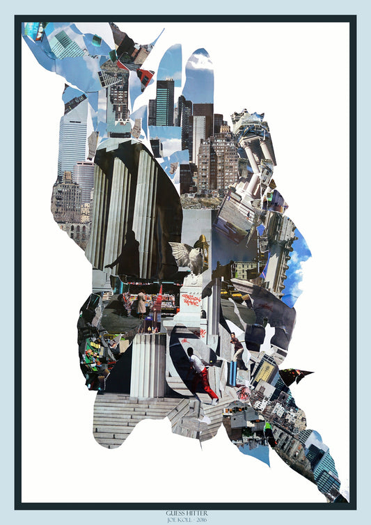 JoeKollArt - GUESS HITTER - A3 Giclée print on satin fine art paper with archival inks. Collage - Original Artwork