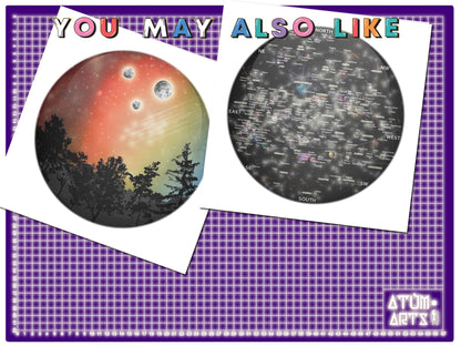 Supermoon & Orion's Belt Stargazing Spherical Greetings Card
