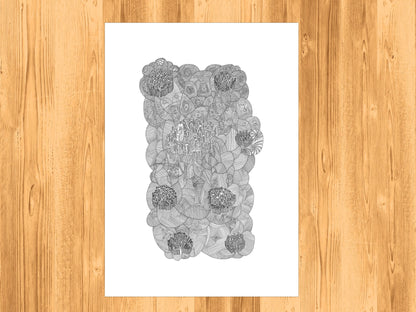 Megacities - Fine Art Print - Wall Art - Gallery Art - Contemporary Art - Modern Art - Abstract Detailed Drawing - Illustration Art