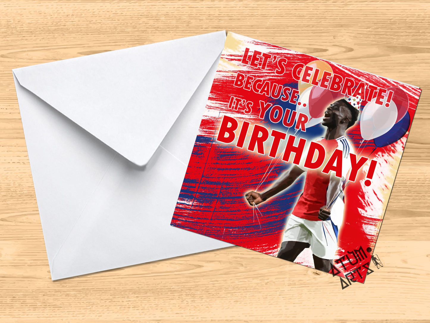 Bukayo Saka Arsenal Happy Birthday Card "Happy Birthday!", or "Let's Celebrate! Because... It's Your Birthday! Multiple Card Designs