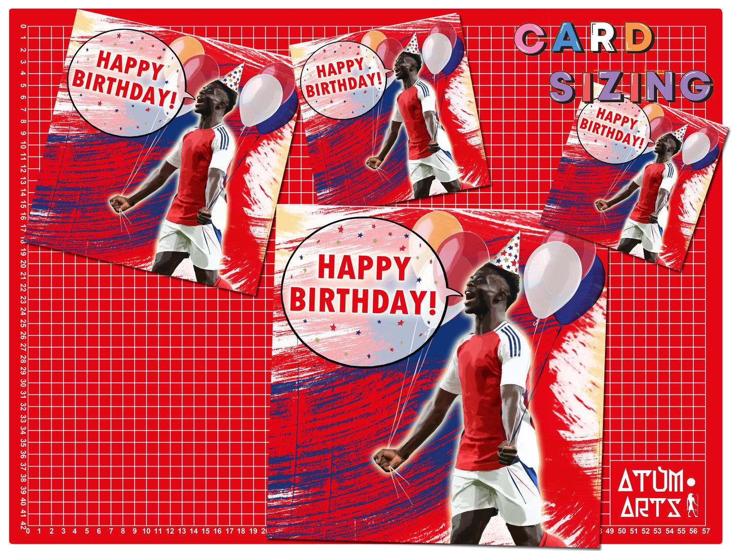 Bukayo Saka Arsenal Happy Birthday Card "Happy Birthday!", or "Let's Celebrate! Because... It's Your Birthday! Multiple Card Designs