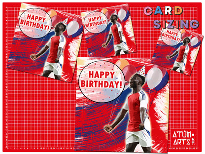 Bukayo Saka Arsenal Happy Birthday Card "Happy Birthday!", or "Let's Celebrate! Because... It's Your Birthday! Multiple Card Designs
