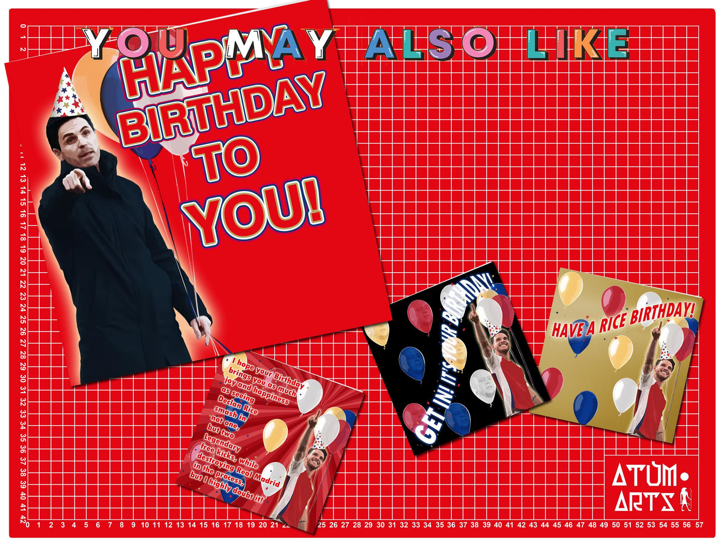 Bukayo Saka Arsenal Happy Birthday Card "Happy Birthday!", or "Let's Celebrate! Because... It's Your Birthday! Multiple Card Designs