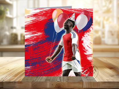 Bukayo Saka Arsenal Happy Birthday Card "Happy Birthday!", or "Let's Celebrate! Because... It's Your Birthday! Multiple Card Designs