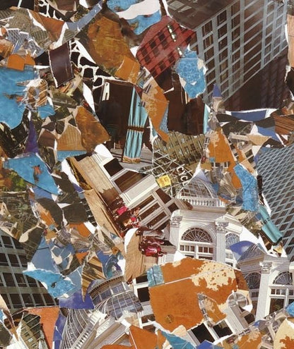 JoeKollArt - Pool Side  - A3 Giclée print on satin fine art paper with archival inks. Collage - Original Artwork