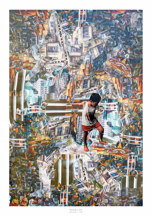JoeKollArt - INNER CITY - A3 Giclée print on satin fine art paper with archival inks. Collage - Original Artwork