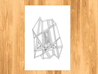 Euclidean Abstraction - Illustration Art - A3 Print