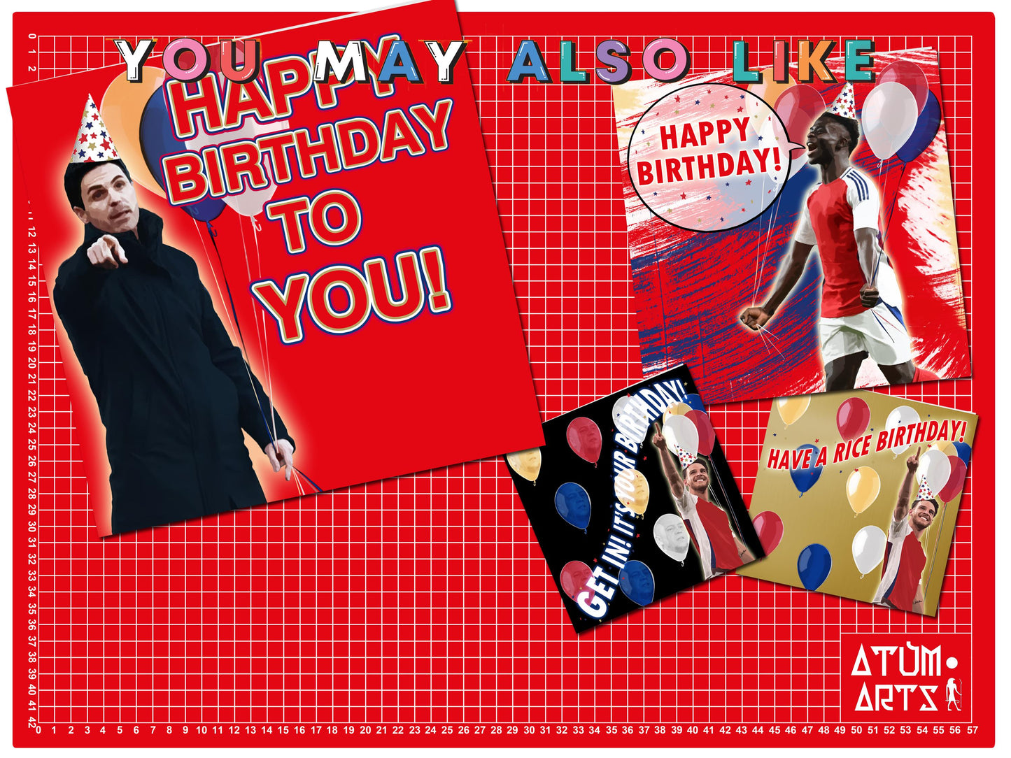 Declan Rice Free Kicks Birthday Message Arsenal Birthday Card- I hope your birthday brings you as much joy & happiness-Multiple Card Designs