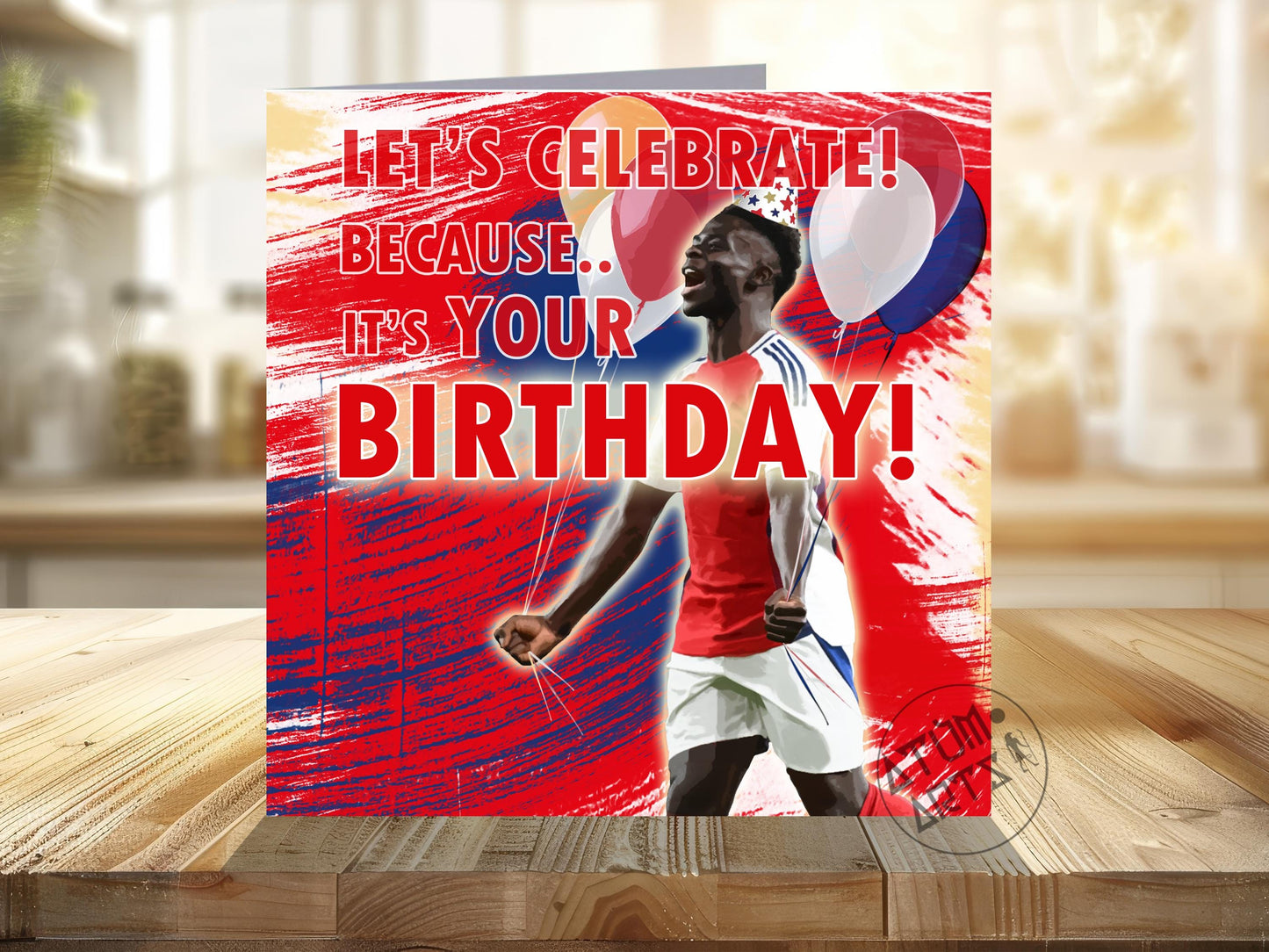 Bukayo Saka Arsenal Happy Birthday Card "Happy Birthday!", or "Let's Celebrate! Because... It's Your Birthday! Multiple Card Designs